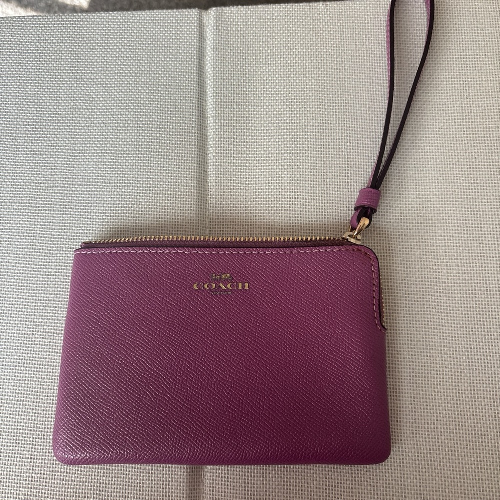 Coach Magenta Leather Wristlet